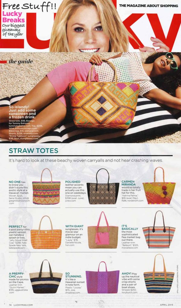 Lucky Magazine - April 2013 - Tommy Bahama straw tote