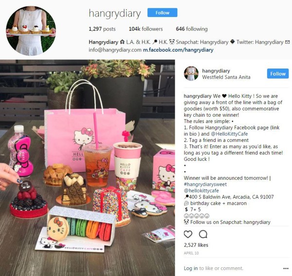 Hangry Dairy Instagram - April 10 - Hello Kitty Mini Cafe Opening